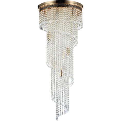 Cascade Lampadario Oro Antico & Cristallo, 12 Luci, E14 (1/5)