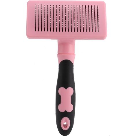 Peigne De Massage Pour Chien Et Chat - Brosse En Acier Inoxydable Et Abs - Toilettage Et Nettoyage - Rose (1/5)