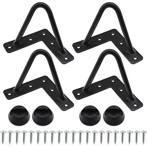 Möbelbeine, 4er-Pack 4-Zoll-Haarnadel-Tischbeine – 2 Stangen – Möbelbeine mit Schrauben und Bodenschonern für Bank, Schreibtisch, Schrank, Schubladen (1/5)