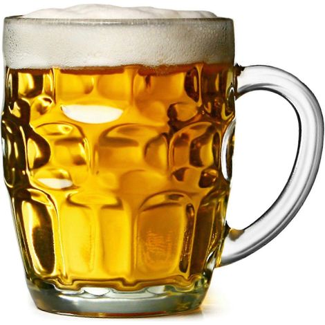 Coffret cadeau de 4 chopes à bière en verre de 568 ml (5 pintes) à fossettes - Idéales pour la maison ou les fêtes. Parfaites pour le bar ou la maison. (1/5)