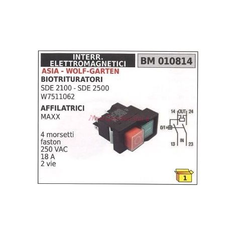 ASIA Bio-Häcksler Schalter 4 Faston-Klemmen 250VAC 010814