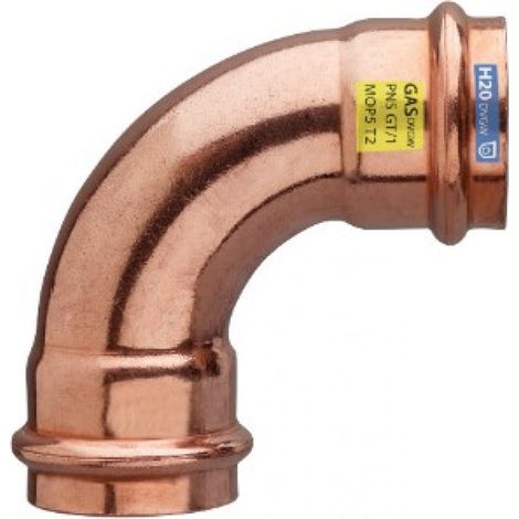 Curva 90° Femmina-Femmina ø18 Rame Pressfitting certificato acqua e gas