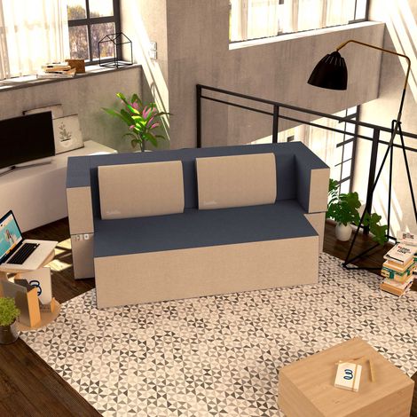 Baldiflex Divano Morbido Convertibile in Letto Matrimoniale color Grigio Praticho (1/5)