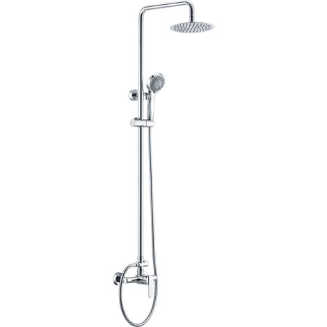 MICE - Columna de ducha extensible 88-125 CM - Kit de ducha - Monomando de Barra de ducha con Rociador alcachofa Felxo Plateado BDR001 (1/5)