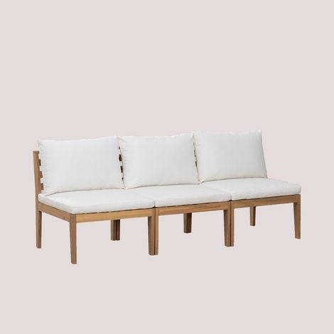 Canapé de jardin modulable 3 pièces en bois d'acacia Filips SKLUM Blanc Gardenia (1/5)