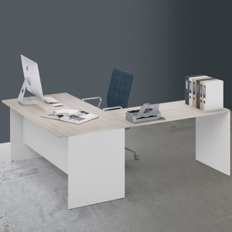 Scrivania ufficio angolare olmo con allungo 120 cm. (1/4)