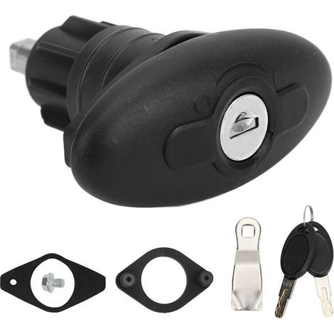 Jiawu Kabinentürschloss für Wohnmobile, 30 mm ovales Kabinentürschloss aus Zinklegierung und Nylon mit Kompressionsverschluss für Wohnmobile, Wohnwagen und Yachten (1/4)