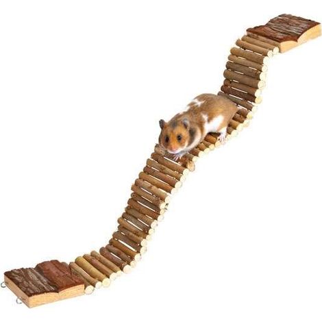 Ladder, hamsters, bark wood, 55 × 7 cm