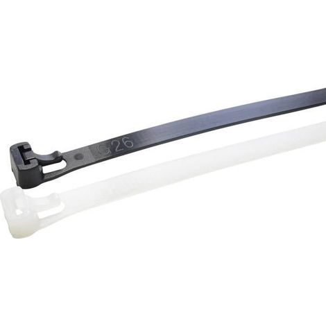 WKK 11837071 11837071 Fascetta per cavi 100 mm 7.60 mm Nero riutilizzabili, Stabilizzato ai raggi UV, resistente agli o