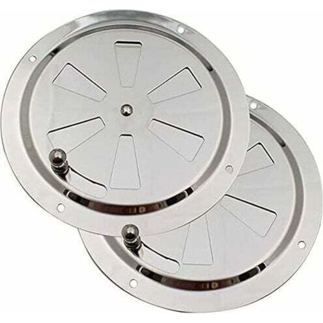 Grille de Ventilation Ronde, Grille d'aération 125 mm en Acier Inoxydable Conduit Moustiquaire Grille D'évacuation Air Entrant Air Evacué Ventilation Volets Réglables et Moustiquaire