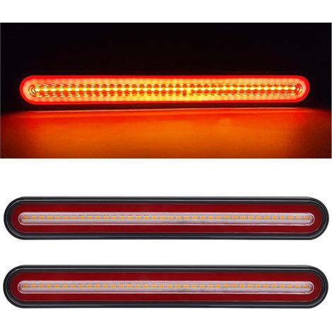 12V Feux Arriere de Remorque 12,8 pouce Feux Remorque avec Multifonction Clignotant Frein Marche Feux Stop pour Camion Remorque Caravane Tracteur (1/5)