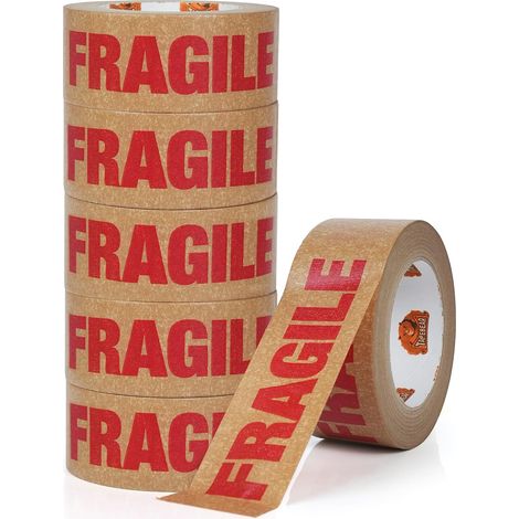 Ruban Fragile Écologique - Kraft Adhésif 50mm x 50m, Biodégradable (1/5)