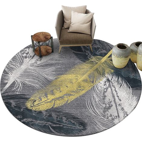 Tapis Rond - 60 x 60 cm - Dos Antidérapant Intégré - Pour Chambre Salon Bureau Cuisine Entrée - 1 Pièce (1/5)