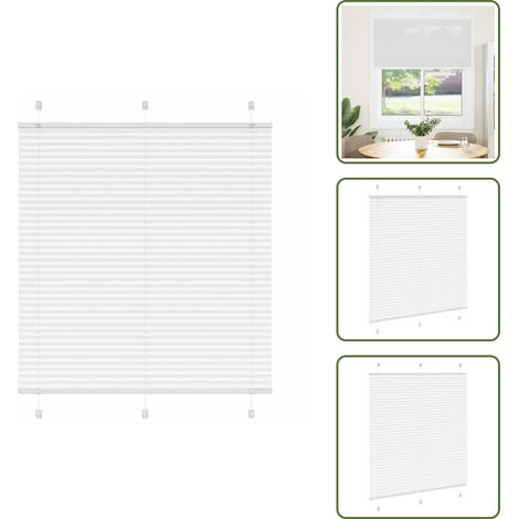 vidaXL Plissee Weiß 120x150 cm Stoffbreite 119,4 cm Polyester (1/5)