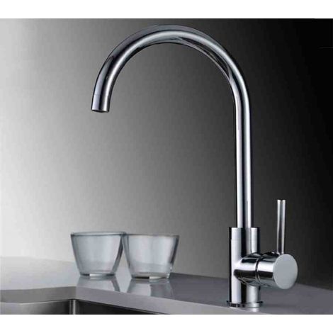 Robinet de cuisine monocommande  Modèle LYON  Couleur Gris  Finition Chromée  [ IMEX® ] (1/4)