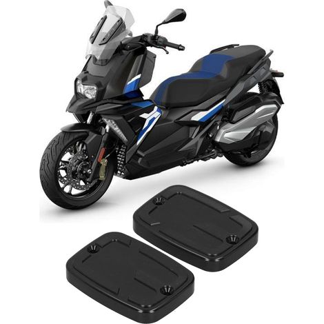 Couvercle de pompe à huile de frein avant, couvercle de pompe et bouchon de réservoir d'huile pour moto, compatibles avec BMW C400GT 2019-2021, noir. (1/5)