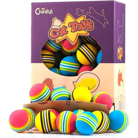 Pallina giocattolo per gatti, palla per gattini, attività, inseguimento, gioco, colori misti (1/5)