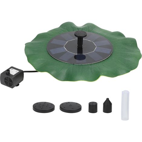 Pompe à fontaine flottante solaire 5V 1,6W avec batterie 800mAh pour décoration de fontaine extérieure en forme de feuille de lotus