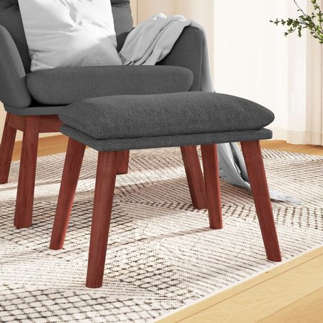 Repose-pied Tabouret Bas Pouf Bout de Canapé Gris foncé 45x29,5x39 cm Tissu 97367 (1/5)