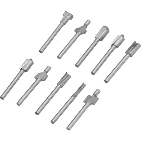 Ensemble de 10 fraises à rainurer grande capacité, lames antiadhésives silencieuses en acier rapide, queue de 3,2 mm (1/8") (1/5)
