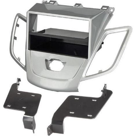 Facade autoradio KA277W compatible avec Ford Fiesta 08-13 - Sans Ecran - Argent - avec vide poche