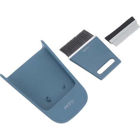 3 pièces Mini Brosse de Nettoyage Grattoir à Poussière pour Bureau, Salon de Manucure, Bleu (1/5)
