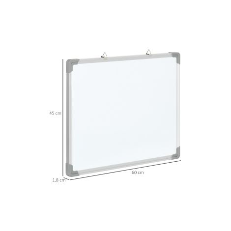Tableau blanc magnétique blanc 60 x 45 cm avec 4 marqueurs, effaceur et 10 aimants, mural ou sur pied, pour bureau et maison (1/5)