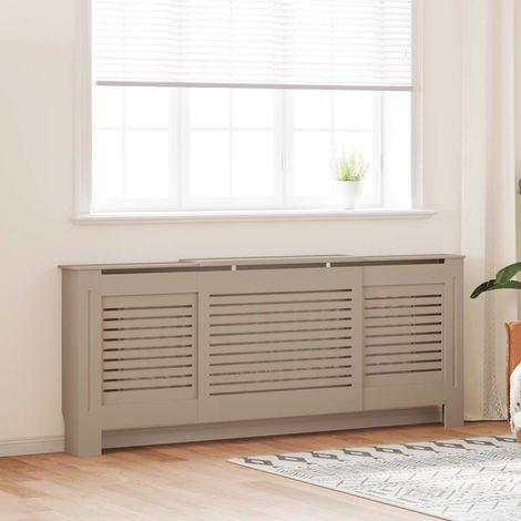 Vidaxl – Cache-radiateur MDF réglable 142-205 cm – Design à lattes modernes – Dimensions intérieures 131,5-195,5 x 17 x 80 cm