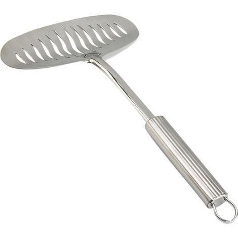 Pelle Cuisine en Acier Inoxydable Argentée Manche Confortable, Spatule Large pour Steak et Poisson, pour Buffet et Cuisson Professionnelle (1/5)