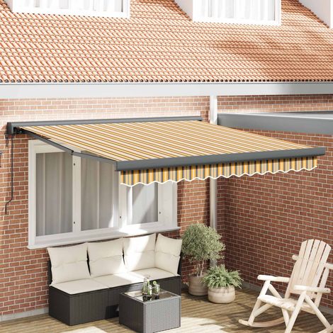 Toldo retráctil Multicolor 350 x 250 x 165 cm Tela y Metal
