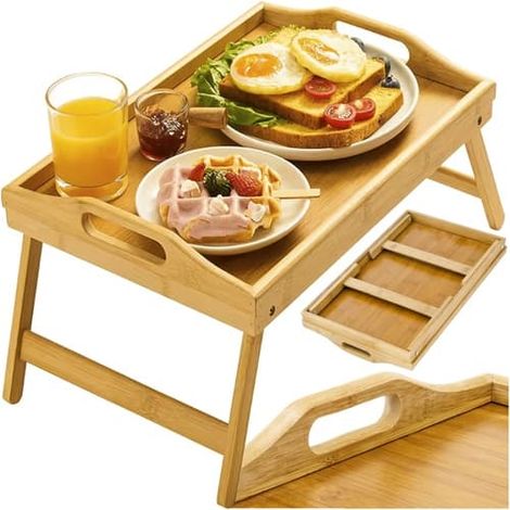 Plateau de lit en bambou - Pliable (1/5)