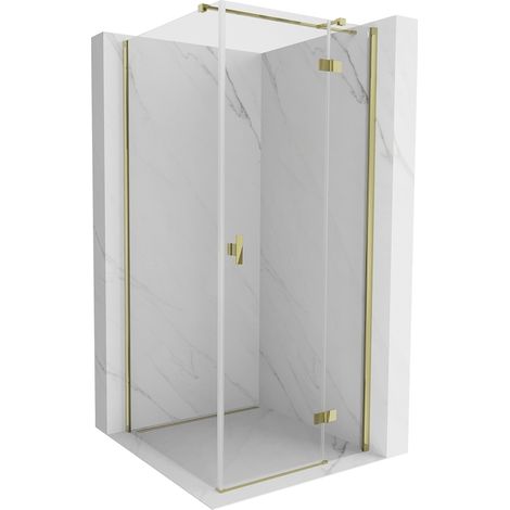 Mexen Mist H T cabine de douche pivotante droite 110 x 110 cm, transparent, or - 8A5T-110-110-50-00-P (1/5)
