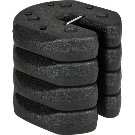 Lot de 4 poids de lestage circulaires pour barnum, tente et tonnelle, avec broches renforcées et corde HDPE de transport. (1/5)