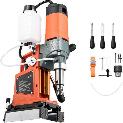 Perceuse magnétique 1400 W, diamètre de perçage 50 mm, vitesse 0-850 tr/min, sens réversible, pour surfaces métalliques, usage industriel et bricolage. (1/5)
