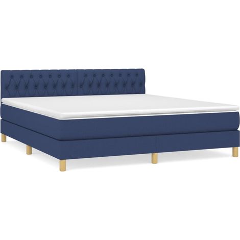 Maison Exclusive - Cama box spring con colchón tela azul 180x200 (1/5)