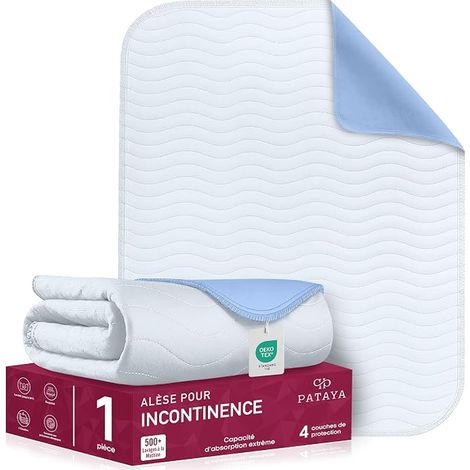 PATAYA Protege Matelas Alese Impermeable 90x160 cm Couvre Matelas Lavable de Lit Bébé Enfants Adultes Respirant Absorbant Drap Housse Protection pour Incontinence Liquide Sang Sueur 90 x 160 (1/3)
