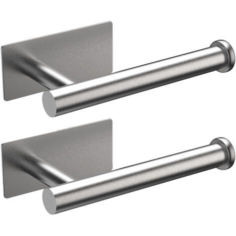 Zwei Wand-Toilettenpapierhalter aus Edelstahl, selbstklebender Toilettenpapierhalter ohne Bohren (1/5)