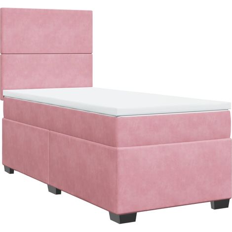 Maison Exclusive - Sommier à lattes de lit avec matelas Rose 90x190 cm Velours