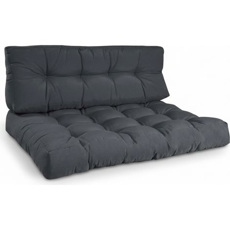 Palettenkissen Outdoor 1x Sitzkissen & 1x Rückenkissen, Grau