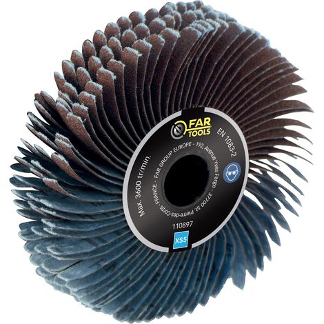 Fartools – Brosse à lanières Ø 120 mm L 20 mm – Grain 80 pour ponçage précis – Accès zones étroites – Pour bois dur et teck