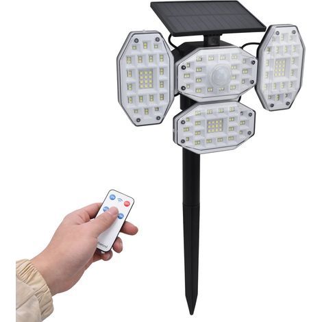 Solar-Wandleuchte, 64 LEDs, verschiedene Beleuchtungsmodi, einfache Installation, hohe Helligkeit, für Garten und Terrasse (1/5)