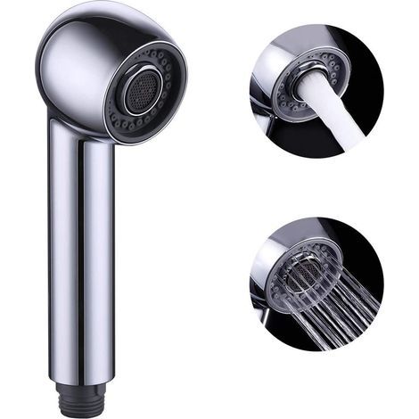 Pommeau de Rechange Pour Lave-vaisselle, 2 Types de Jets, Pommeau de Douche de Rechange Pour Robinet de Cuisine, Raccord d'évier, Douchette Universelle G1/2 Chromée (1/5)