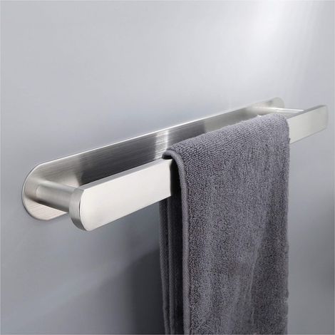 Barre porte-serviettes 40 cm - Autocollante - Sans perçage - Inox (1/4)