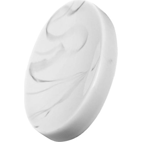 Porte-savon rond à motif marbre avec égouttoir, encre blanche. (1/5)