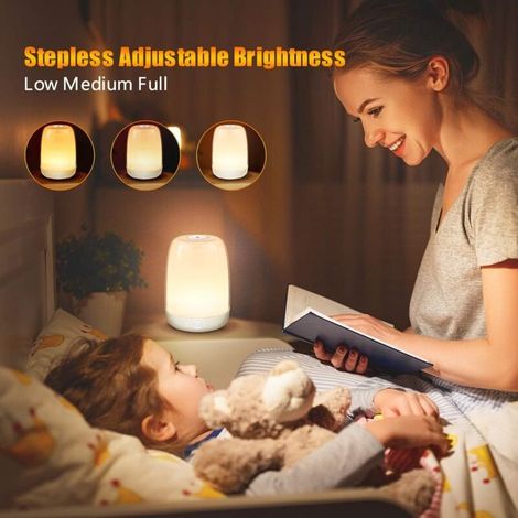 LED-Nachttischlampe mit USB-aufladbarer Touch-Funktion, 6 umschaltbaren RGB-Farben und 3 Helligkeitsstufen, dimmbares Nachtlicht für Schlaf- und Badezimmer (1/4)
