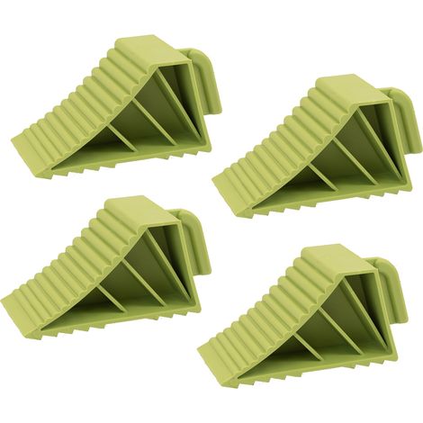 4x Unterlegkeil mit Griff Kunststoff 21x8x10cm 3 t Tragkraft Bremskeil für PKW Anhänger Wohnmobil