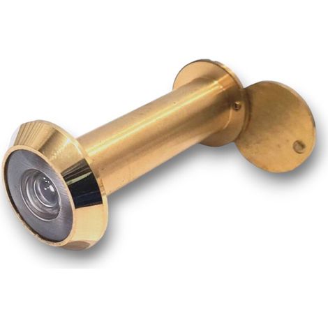 Spioncino per Porta Blindata Legno Ingresso Oro in Ottone mm 70 120 foro 14 (1/5)