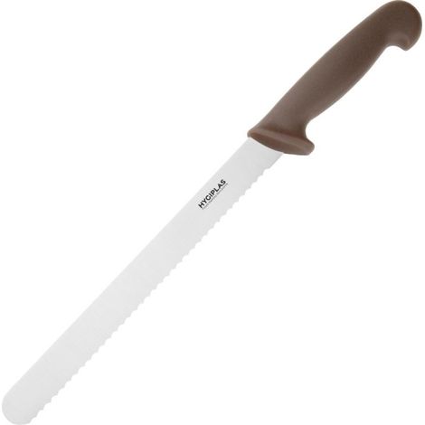 Couteau à génoise dentelé marron 254mm - HYGIPLAS (1/5)