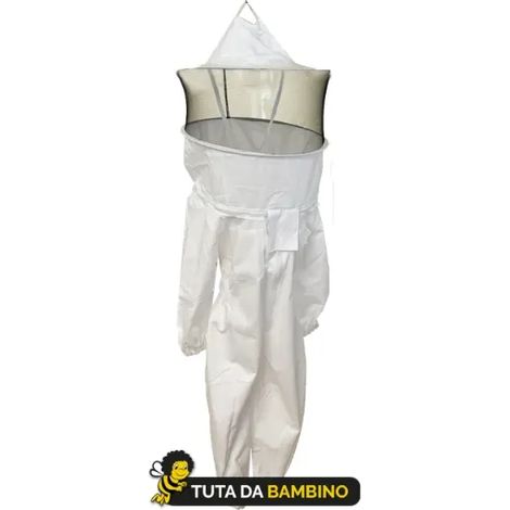 Tuta apicoltore bambino in cotone 100% con maschera a rete, altezza 135 cm