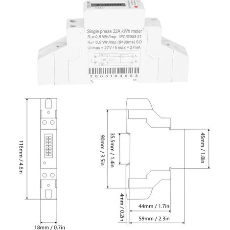 Compteur d'électricité électronique LCD DDS1891 230 V 5 A 50 Hz (1/5)
